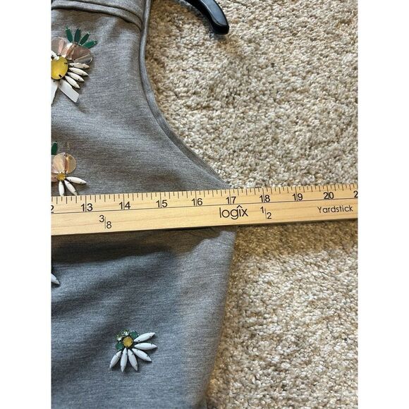 Banana Republic Heather Gray Pineapple Jewel Beaded Embellished Sheath Dress 8 - Picture 7 of 9